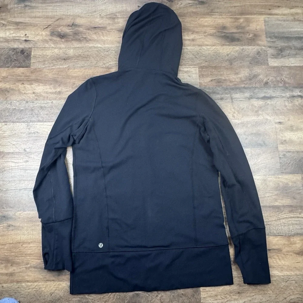Lululemon Women's Stride Jacket Hooded Color Black Size 12 Full Zip